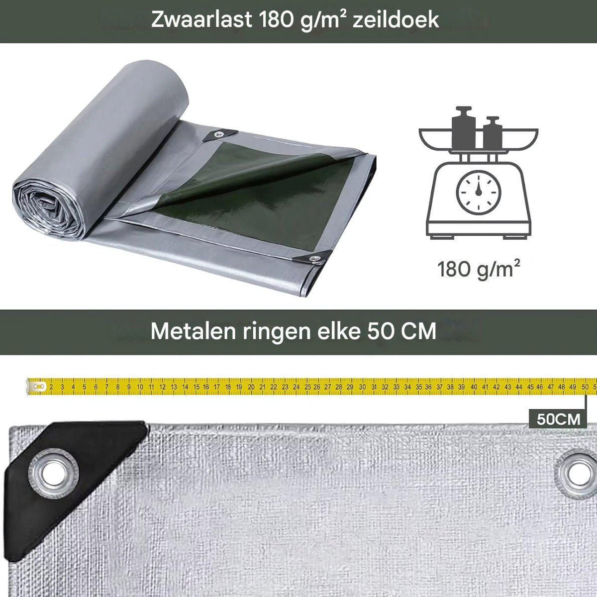 Dekzeil Vortex - 180g/m² PE - Voor Tuinmeubelen, Zwembad, Hout, Auto & Boot - Waterdicht - Weerbestendig zeildoek - 400x600cm - Wit - Bouwzeil - Afdekzeil - Beschermhoes
