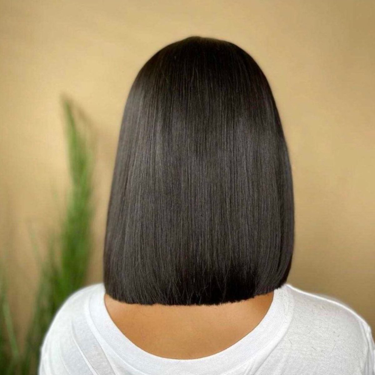 Happyment Pruiken Dames - Echt haar kort - Wasbaar & Kambaar - Bruin - 25 cm