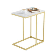 Marmeren Bijzettafel – Luxe Bank- en Laptoptafel – Goud