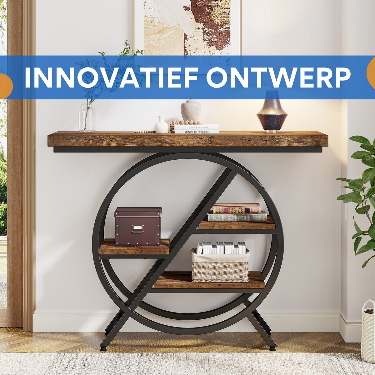 Consoletafel Luvia - Haltafel - 100cm - Wandtafel - Gang of woonkamer - Bruin