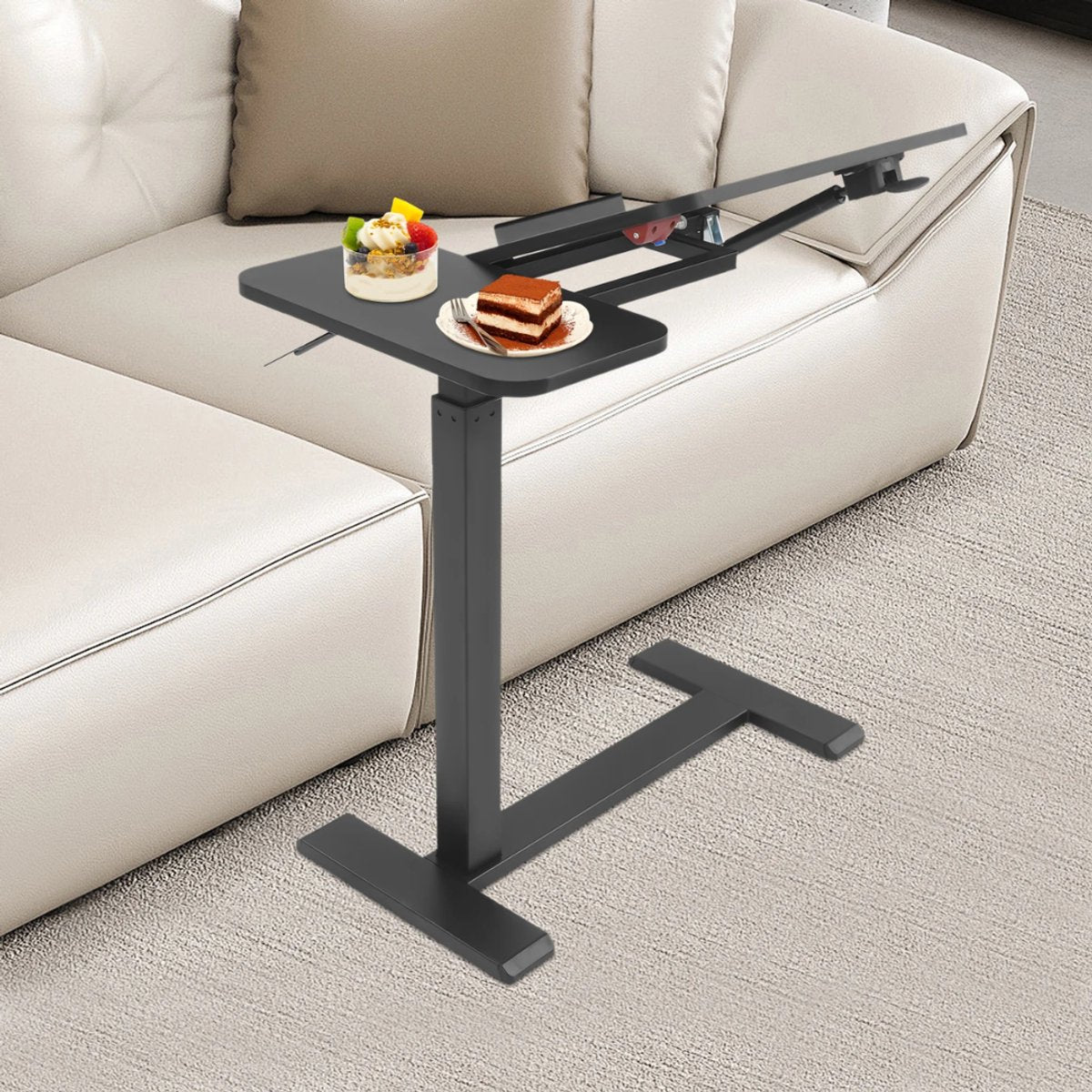 Laptoptafel - Bijzettafel - Bedtafel - Banktafel- Voor gebruik aan bed of kantoor - Verstelbaar - Zwart