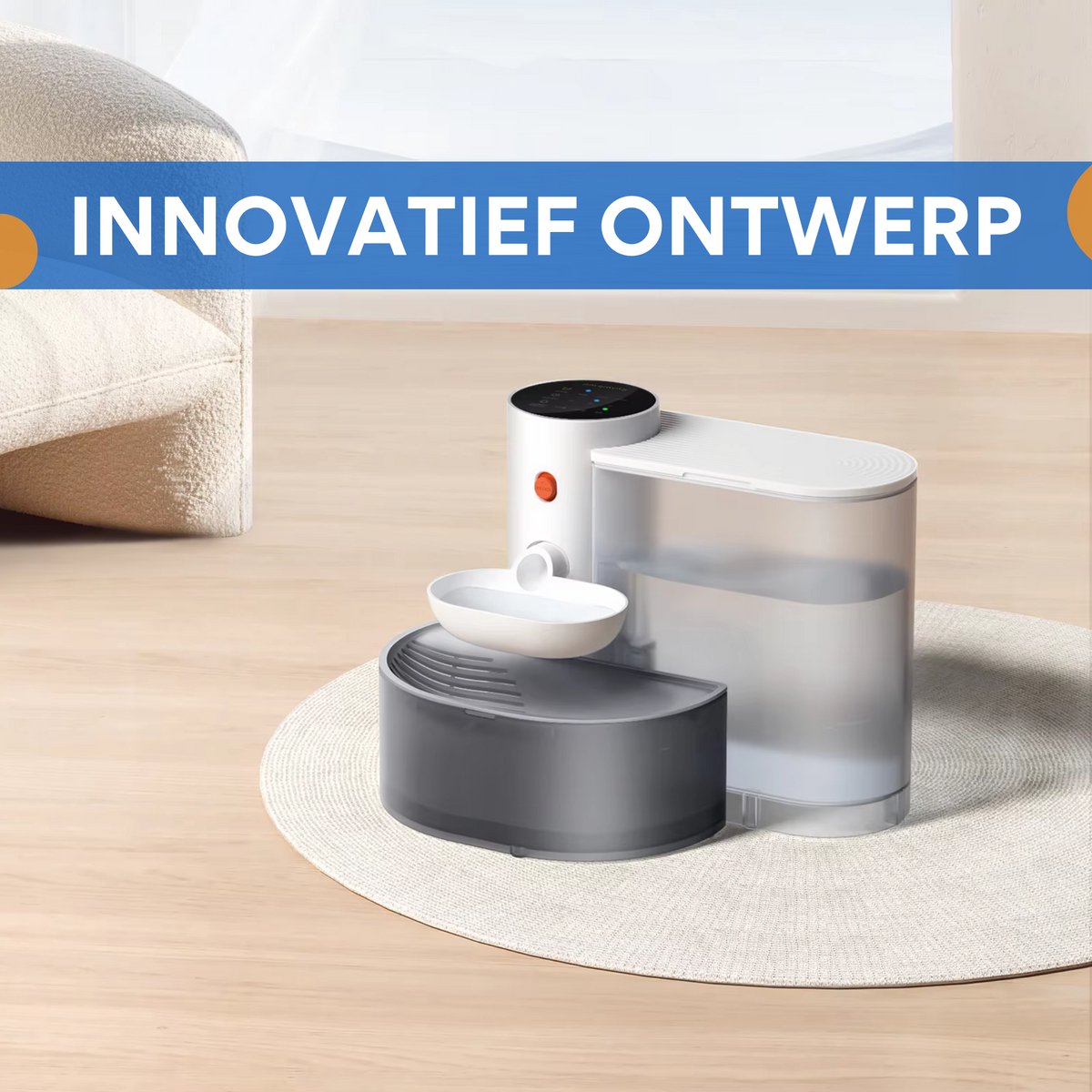 Waterfontein voor huisdieren - Voor katten en kleine honden - Drinkfontein - Automatische drinkdispenser - 3L - Grijs