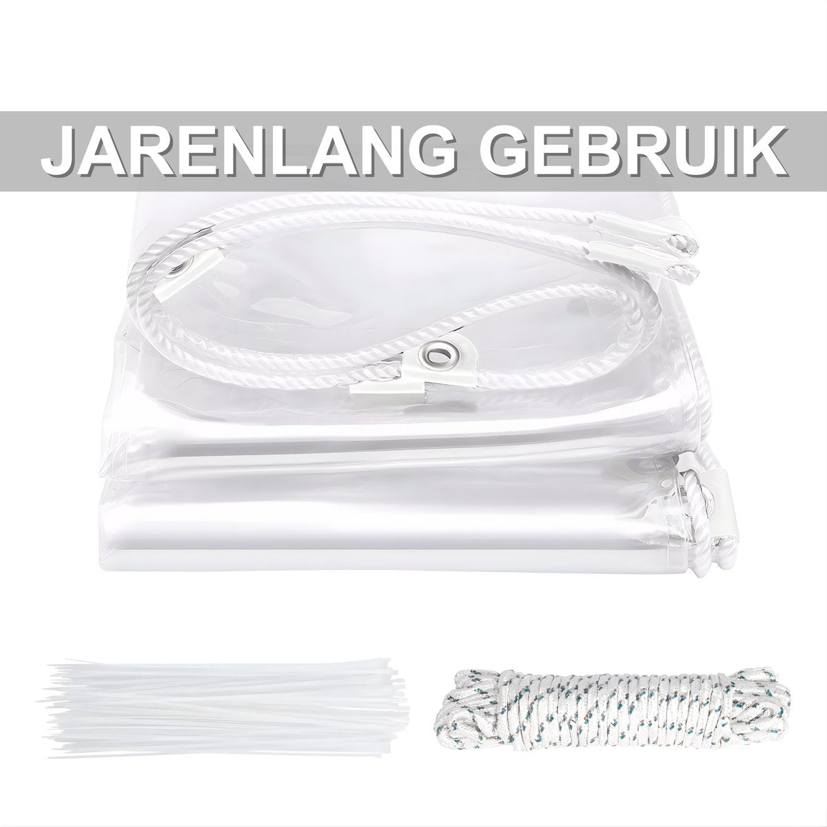 Zeildoek 300x300cm - Transparant - Verranda - Dekzeil - Overkapping - Voor Terras, Pergola & Tuinhuis - Waterdicht - Wind