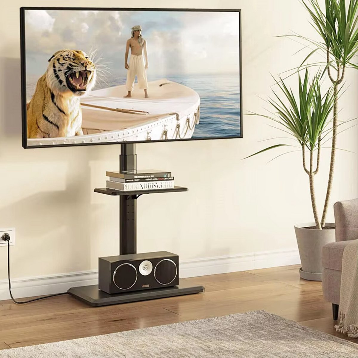 Universele TV vloerstandaard - Voor 32"-65" inch - Standaard universeel - In hoogte Verstelbaar - Zwart