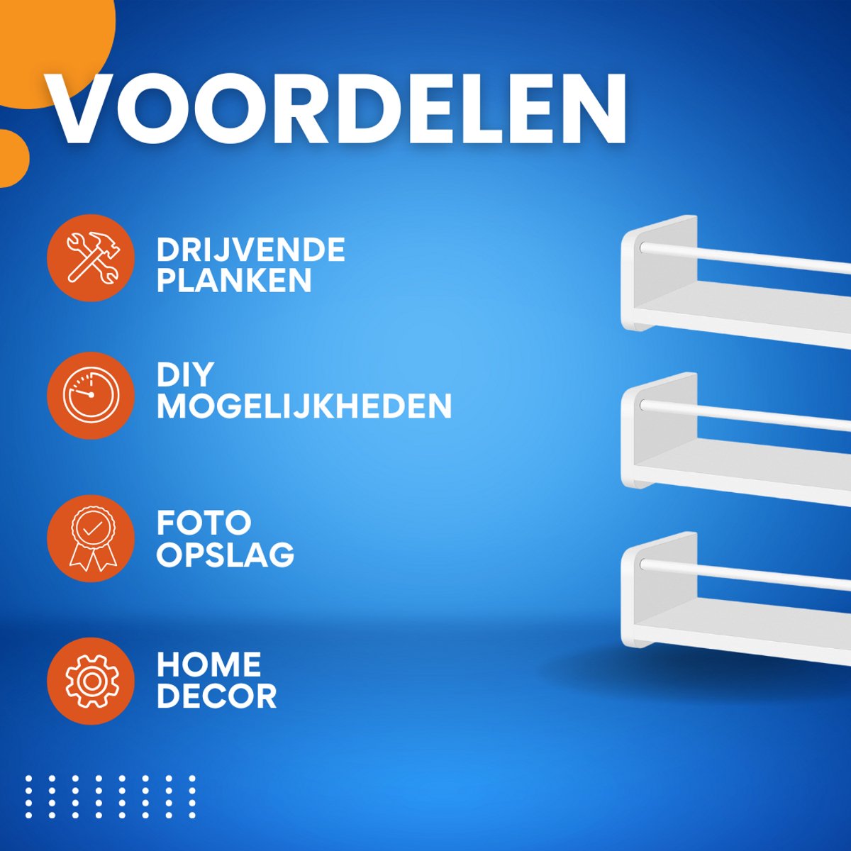 Set van 3 Wandplanken - Boekenrek - Wandrek - Voor Woonkamer, Slaapkamer of Kantoor - DIY Ambachten & Foto Opslag - Hangende Planken voor Home Decor