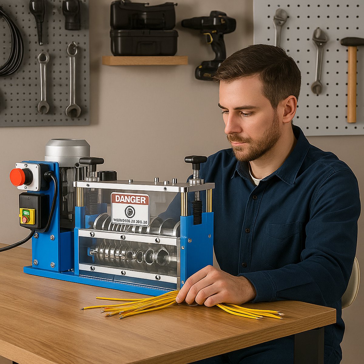 Happyment Kabelstripper PRO - Draadstripper - 370W - Striptang - 1.5-38mm - Kabelpeller - Kabelstripper Machine - Stripmachine - Elektrisch - Koper en meer