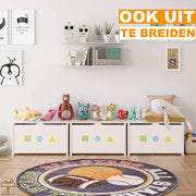 Bolt Edge Opbergkast - Wit - Voor kinderen - Speelgoedkast en boekenrek - MDF