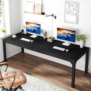 Computerbureau Milano - Voor 2 Personen - 200cm - Zwart - Voor thuis of werk - Hout en metaal