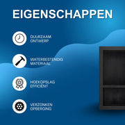 Douchenis - Wandnis - Inbouwnissen- Voor Badkamer & Douche - Zwart - 2 vakken - 41 × 81 cm