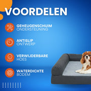 Hondenbench - 76cm - Hondenbed - Donkergrijs - Hondensofa - Hondenzetel - Wasbaar - Ook voor katten
