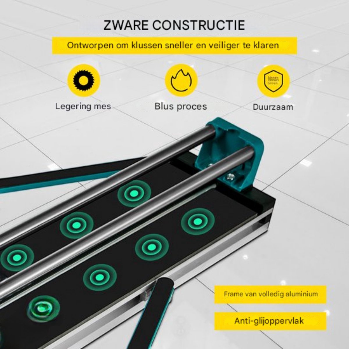Professionele Tegelsnijder - Handmatig - 1200mm - Ergonomische grip - Infrarood laser