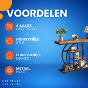 Consoletafel Novio - Sidetafel - Wandtafel - Haltafel - Donkerbruin - Voor Hal of woonkamer of Gang - 100cm