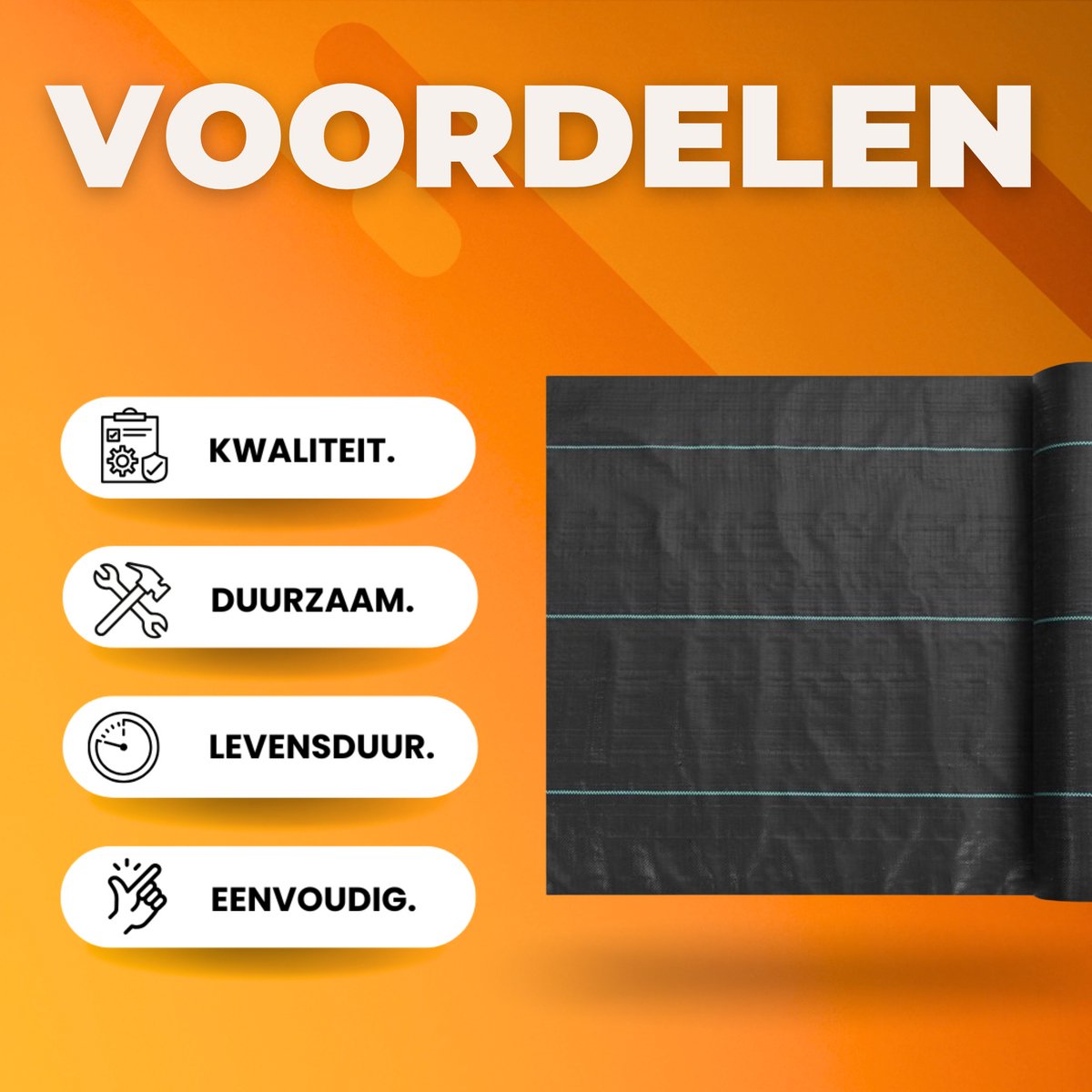 Worteldoek gronddoek - 1 x 50 meter - Onkruiddoek - Tuin - Onkruiddoek - Waterdoorlatend Onkruidvlies - Scheurvast en Corrosiebestendig