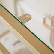 Happyment Console tafel Deluxe - Transparant - Wandtafel - Bijzettafel - Haltafel - Sidetable - Goud - 2 lagen - 100cm