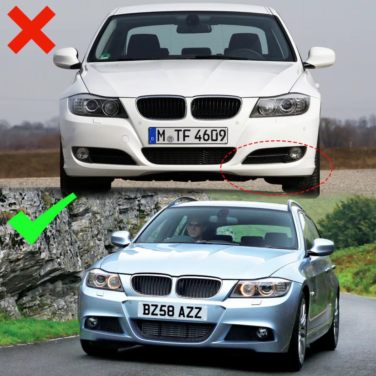 Voorbumper - Voor BMW 3-Serie E90/E91 LCI - Auto accessoires - Splitter lip - Carbon painted - Upper lip