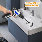 Accuboormachine 2-in-1 - Elektrische Spin-Schrobborstel - Inclusief Accu, Oplader & 6 Borstels - 25+1 Koppelinstellingen