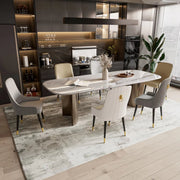 Luxe Eetkamerstoelen Paris - Set van 2 - Met Hoge Dichtheid Sponsschuim - Elegante Keuken- of Restaurantstoel - Lounge - Grijs