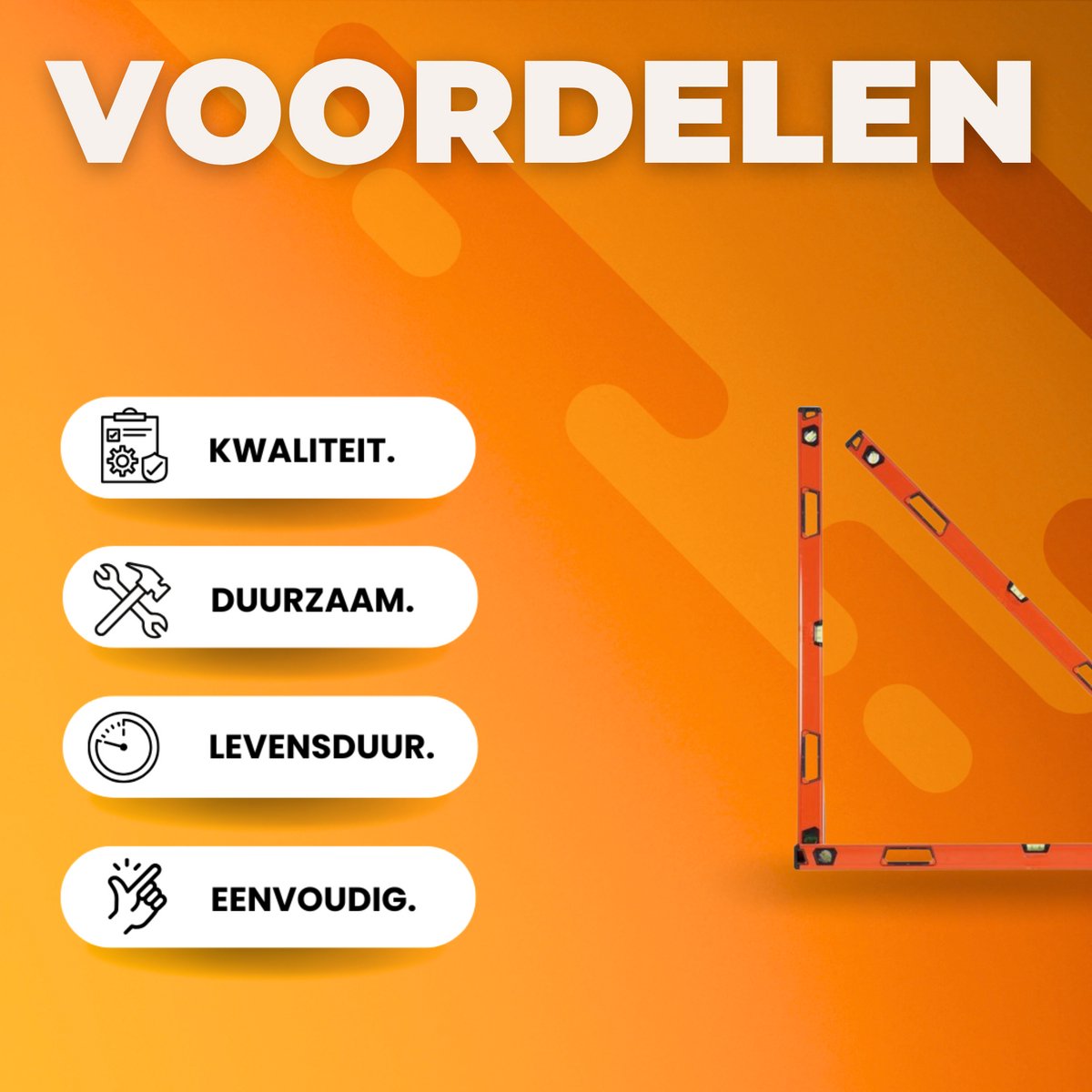Waterpas 3 stuks - aluminium en magnetische waterpas - 3 libellen 45 graden hoek - horizontaal en verticaal 0,5 mm/m