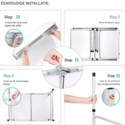 Picknick Klaptafel Vareo - 90cm - Aluminium Opvouwbaar en Draagbaar - In Hoogte Verstelbaar Lichtgewicht voor Camping en Barbecue, 90x60x37/67cm