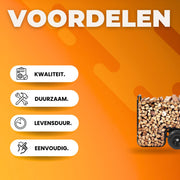 Brandhoutwagen - Houtkar - Houtkachel - Brandhoutrek - 67x52x110 cm - 113KG Capaciteit - Met Bungeetouw & Rubber Wielen