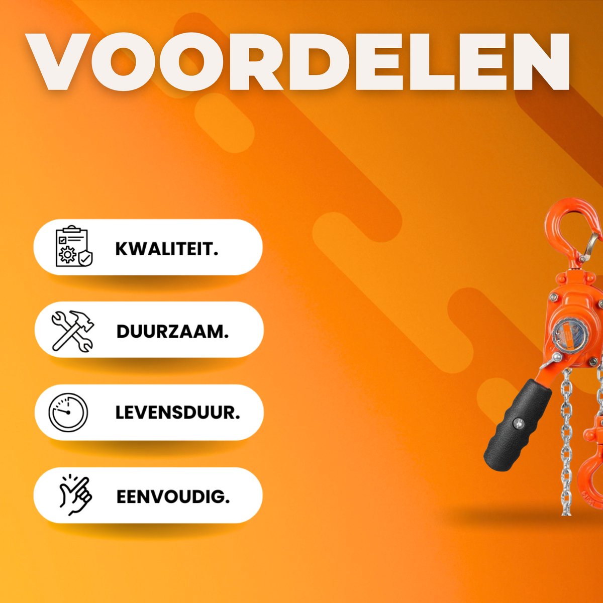 Mini Hefboomtakel - 0,25T - Kettingtakel PRO - 2,8 m Hefhoogte