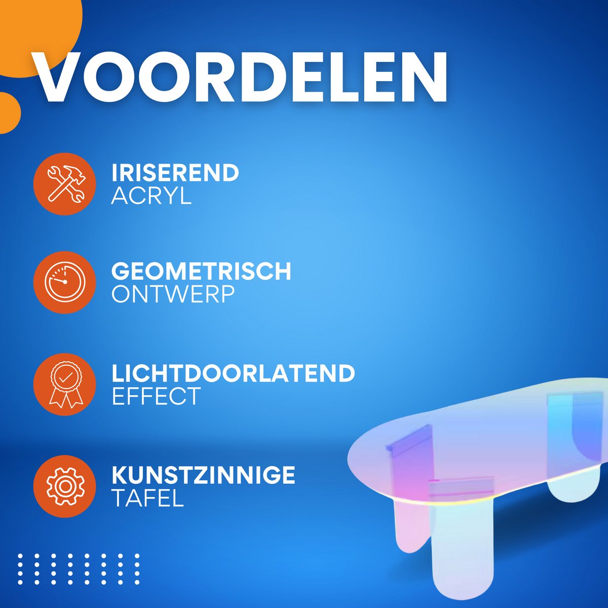 Elegante acryl tafel - Woonkamer - Bijzettafel - Koffietafel - Transparant - 95cm - Ovaal