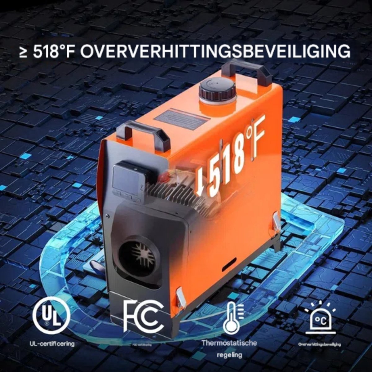 Luxe auto verwarming - Dieselkachel - Standkachel - 5KW - LCD Scherm - Bluetooth