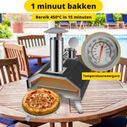 Bolt Edge Pizza Oven Buiten - Houtgestookt - Pizzasteen - Tot 300ºC - Inclusief Pizzaspatel