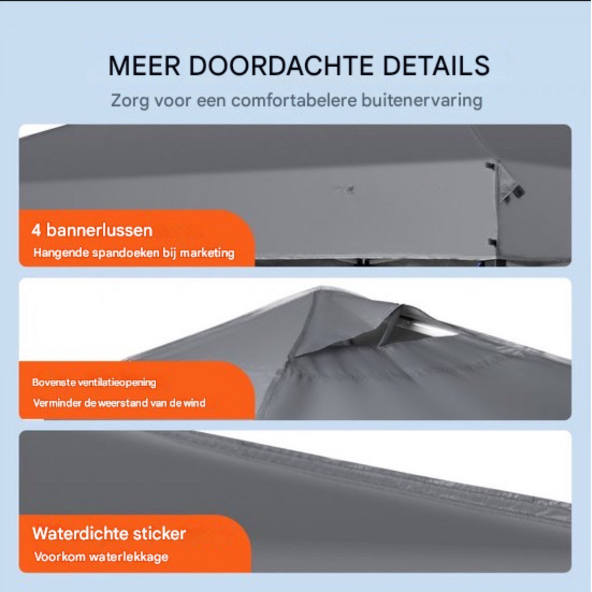 Paviljoen - Overkappingen- Pergola- Lounge- 305x305x320cm - Opvouwbare Tuintent - 6-8 Personen - Incl. Opbergtas