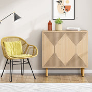 Opbergkast met deuren - Binnen - Voor woonkamer of hal - Dressoir- Naturel