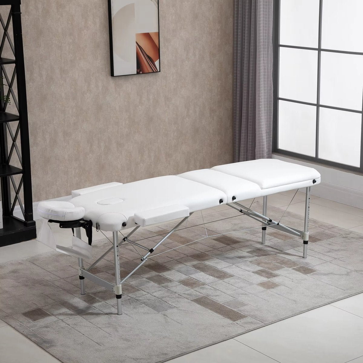 Opvouwbare Massagetafel - Behandeltafel - Professionele massage - Ontspanning - Voor Spa, Salon, Kliniek & Thuis - Inclusief Kussen - Wit