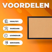 Kurk Prikbord - Prikborden - MDF - 36" x 24" Prikbord - Met Muurbevestiging voor Kantoor of Thuis