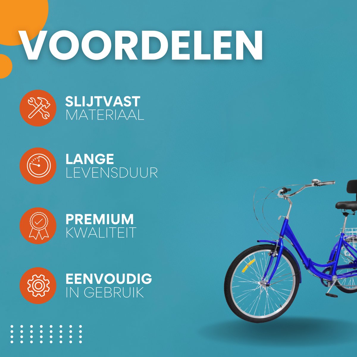Driewieler Zico - 7 versnellingen - Fiets voor volwassenen en senioren - 24 Inch - Opvouwbare Trike - Met mand - Voorrem - Blauw