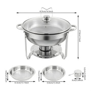 Chafing dishes - Voedselverwarmer - Buffet warmer - Voor buffet en voedselverwarming - Met deksels - Set van 2 stuks - Zilver