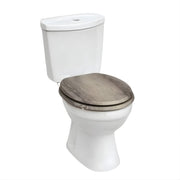 WC-bril - Toiletbril – Voor Toilet & Badkamer – Soft-Close – MDF - Grijs houtlook