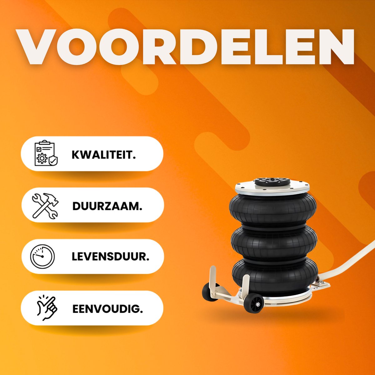 Pneumatische Krik - 5 Ton - Airjack - Lucht krik - Hefkrik - Autokrik - Voor auto, caravan, aanhangwagen en zware voertuigen