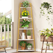 Hoekkast Quinoro - Vakkenkast 180cm - Boekenrek Hoekmeubel - Opbergrek 5 Lagen - Geel