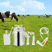 Melkmachine voor koeien - Melkproductie - Vacuumpomp - Voor melkproductie - Met roestvrijstalen emmer - 2-in-1, 10L