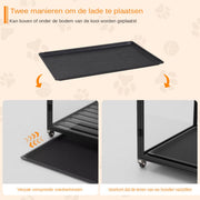Hondenbench Cleany - Op wieltjes - Gehard glas - Hondenkennel - Met Aluminium Frame - 76cm