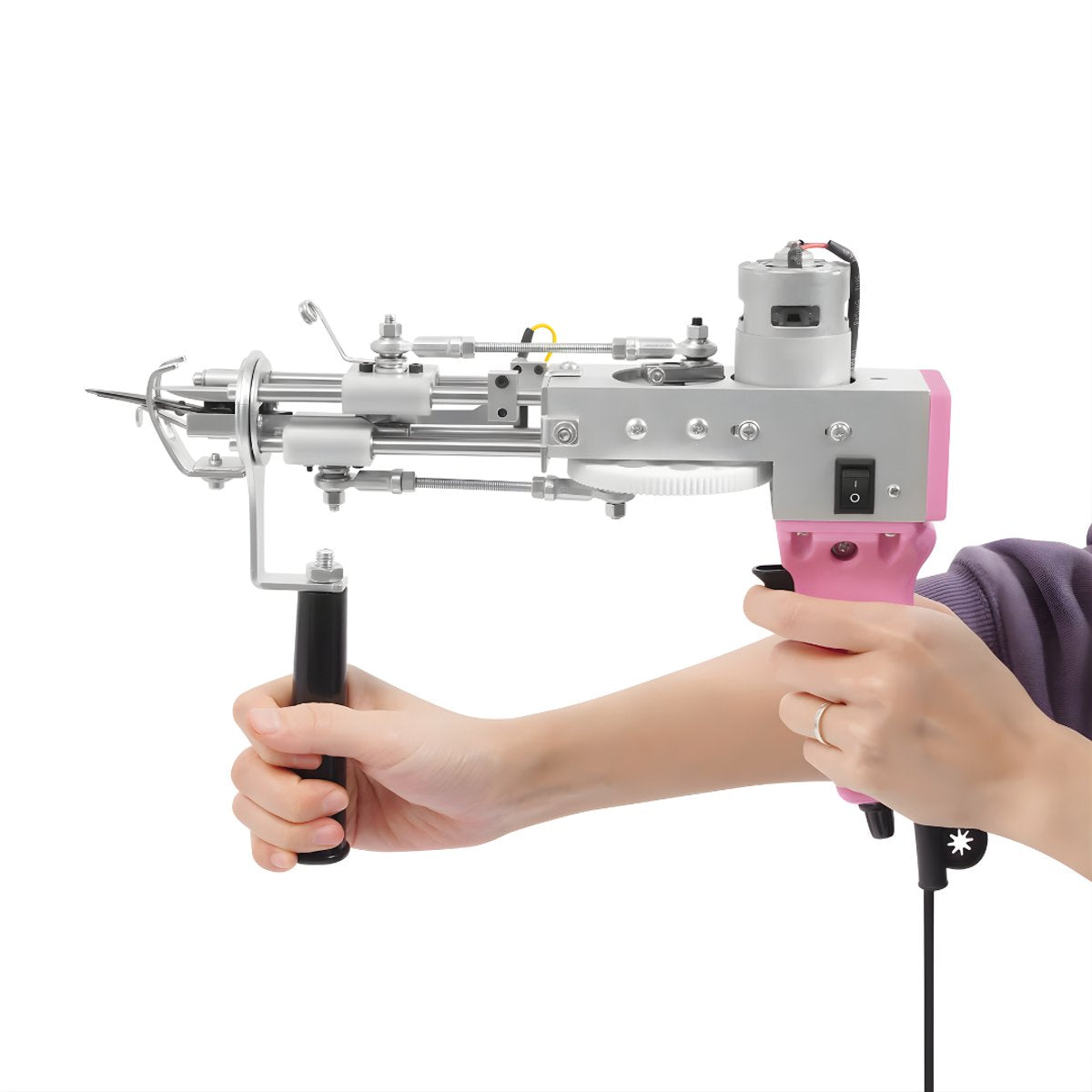 Tufting gun - Tuftpistool - Borduurmachine - Tapijtweven - Voor het maken van tapijten - Voor efficiënt en nauwkeurig werk - Metaal / Kunststof - Roze