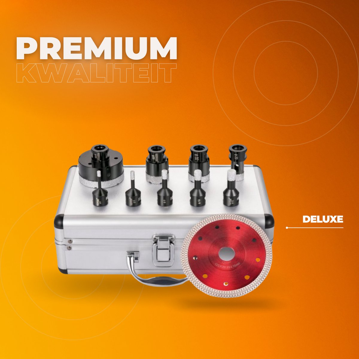 Tegels Diamantboorset PRO - Tegelboor - Gatzaag - 9 Stuks - 5-68 mm - Droog/Nat Gatenzaagset