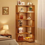 Hoekkast Brooklyn - Vakkenkast 165cm - Boekenrek Hoekmeubel - Opbergrek 6 lagen - Bruin