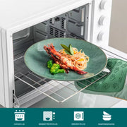 Ornamenta Ornate Bordenset – 48 delig -12 persoons – Groen Keramisch – Eetborden – Kleine Borden