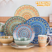 Aristelle Serviesset - 16 delig - 4 persoons - Mix kleur - Dinerborden - Bordenset - Diepe borden - Ontbijtborden - Servies - Keukenservies