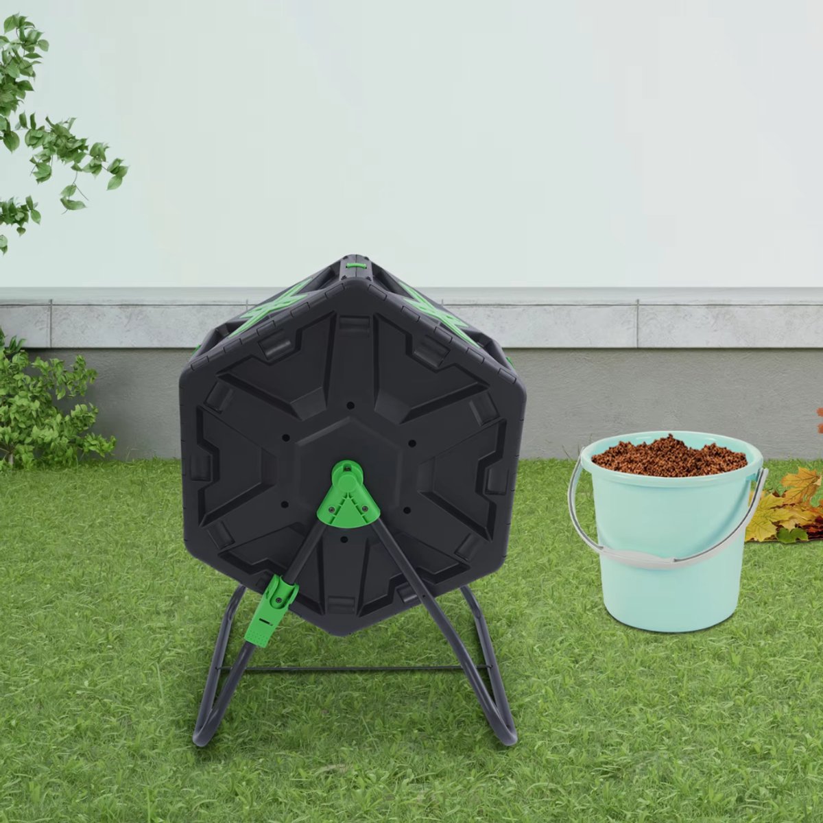 Compostbak - Bio afvalbak - Voor thuiscompostering - Enkele kamer voor makkelijk composteren - Duurzaam kunststof