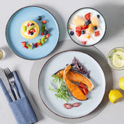Marlito Ovenschaal - 16 delig - 6 persoons - Blauw - Dinerborden - Bordenset - Diepe borden - Ontbijtborden - Servies - Keukenservies