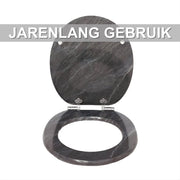 WC-bril - Toiletbril - Voor Toilet & Badkamer – Soft-Close - Duurzaam Kunststof - Met marmerlook