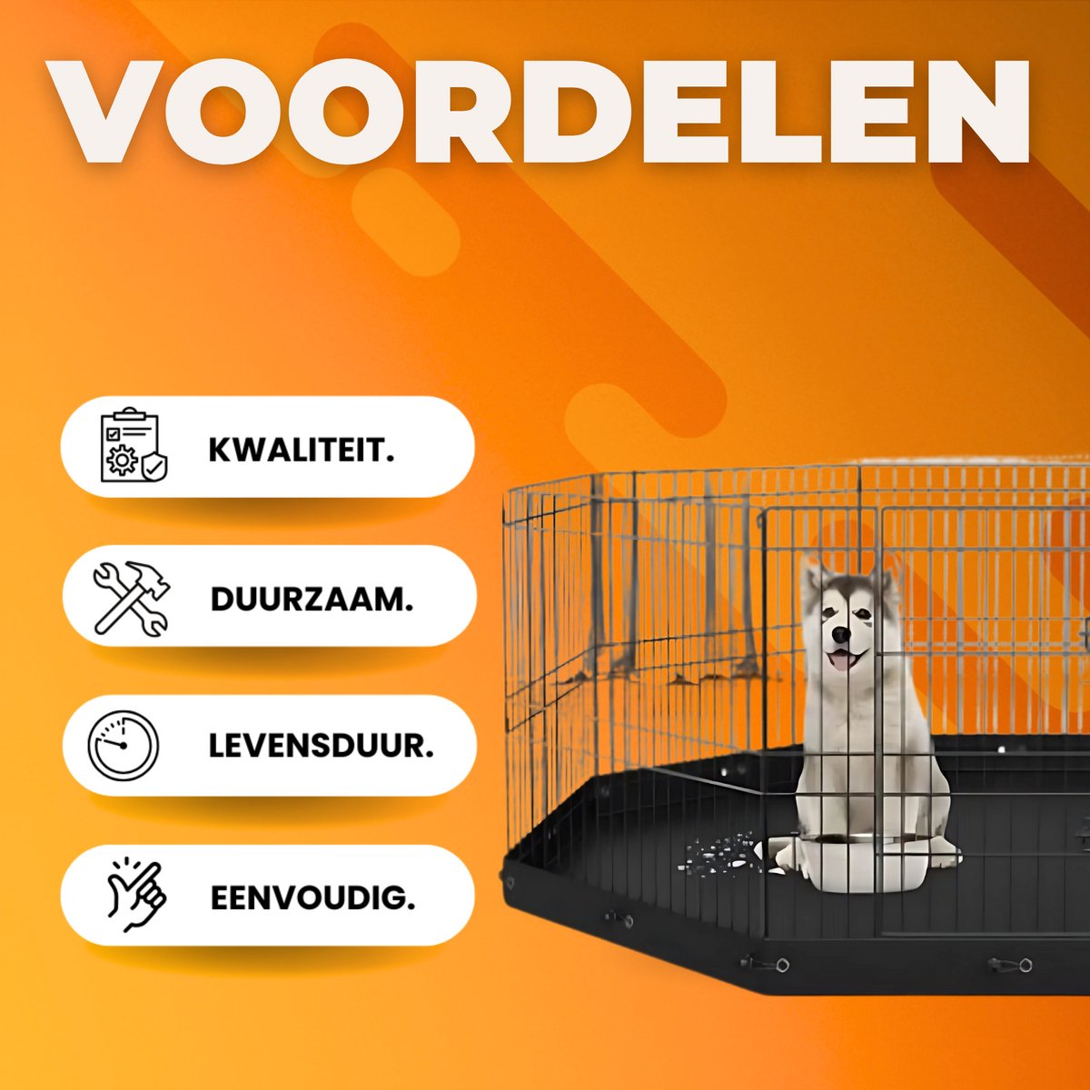 Puppyren - Hondenren - Konijnenren - 61CM - Met vloermat