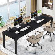 Computerbureau Milano - Voor 2 Personen - 200cm - Zwart - Voor thuis of werk - Hout en metaal
