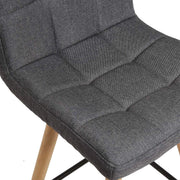 Barkruk Nelson - Met hoge rugleuning - Linnen - Barstoelen - Ergonomisch - Zithoogte 70cm - Donkergrija - Set van 2 - Keuken en bar